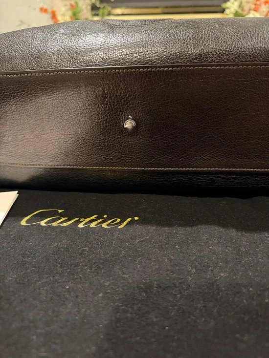 Cartier Marcello Dark Brown Leather Shoulder Bag with shoulder strap - Picture 9 of 15